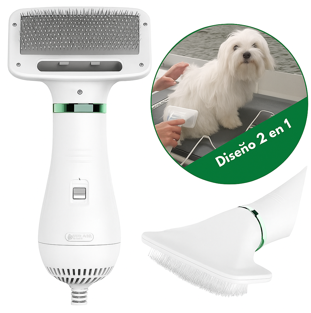 Secador-Cepillo para Mascotas 2 en 1